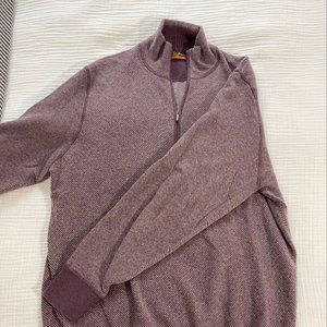 Loro Piana Mens Roadster Pull Light 1/4 Zip 100% Cashmere Sweater Size 54